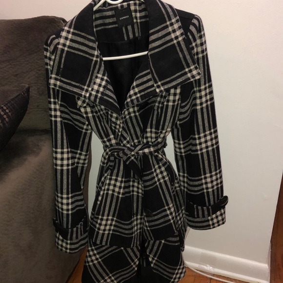 Express Jackets & Blazers - 👗🖤🤍 Express small belted pea coat